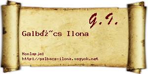 Galbács Ilona névjegykártya
